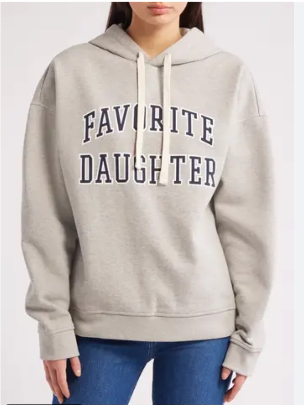 NWT Favorite Daughter The Collegiate Graphic Hoodie in Heather Grey! Size S